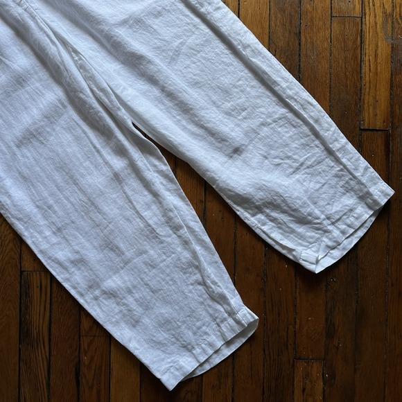 Quince Linen Pants Women XL White European 3 Pocket Elastic Waist Lightweight - Picture 3 of 10